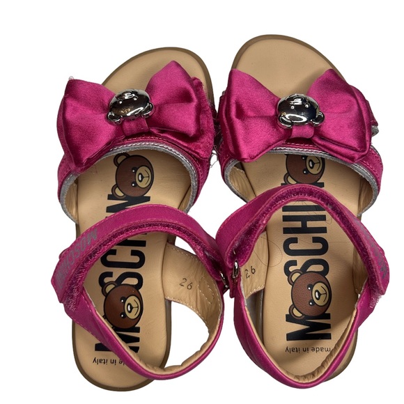 MOSCHINO TODDLER SUMMER SANDAL PINK BOW SZ EU 26/ US 9.5 GIRLS - Picture 3 of 5